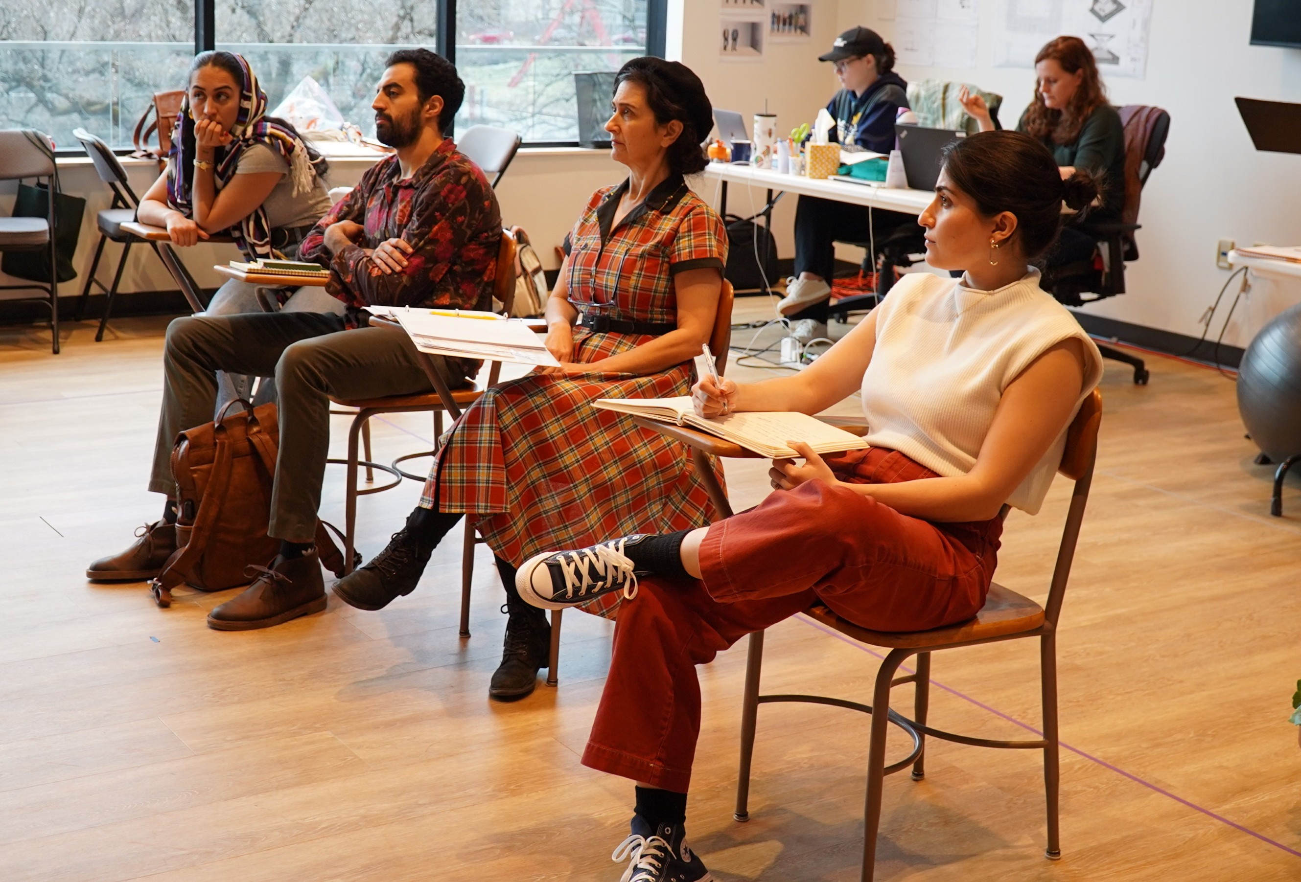 (From left to right) Aryana Asefirad (Goli), Fady Demian (Omid), Leyla Modirzadeh (Roya) and Sanam Laila Hashemi (Elham)