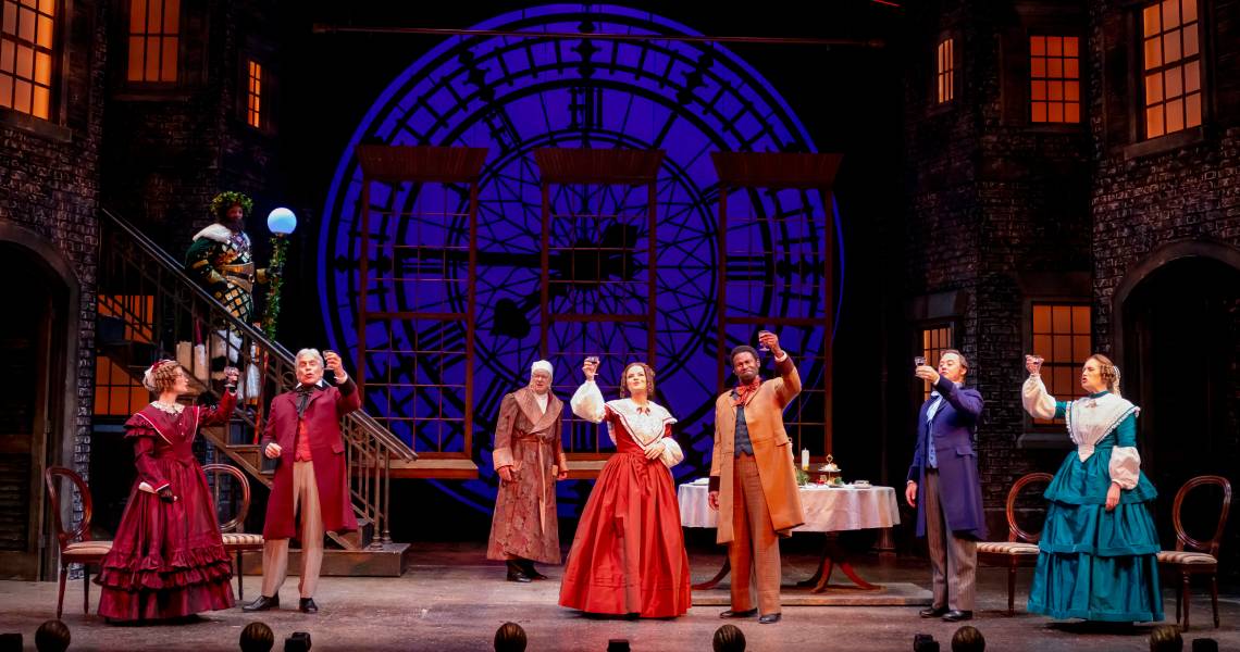 The cast of A CHRISTMAS CAROL at Cincinnati Playhouse in the Park. Photo by Mikki Schaffner.