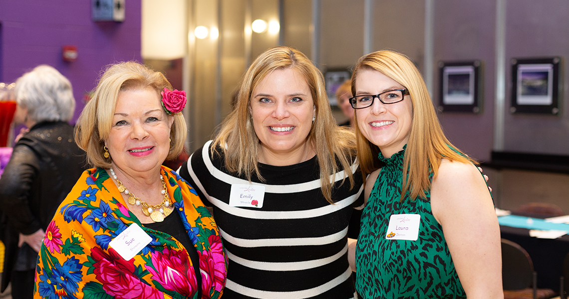 Program Co-Chair Sue Showers with her daughter Emily Miracle and Guest Laura Denton